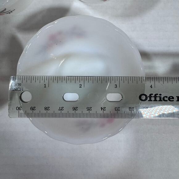 Anchor Hocking Fire King Prime Rose Custard Cups / Bowls Set of 7 Excellent Cond - Picture 7 of 9